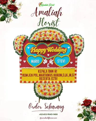 Karangan Papan Bunga Pernikahan di Kotakaler